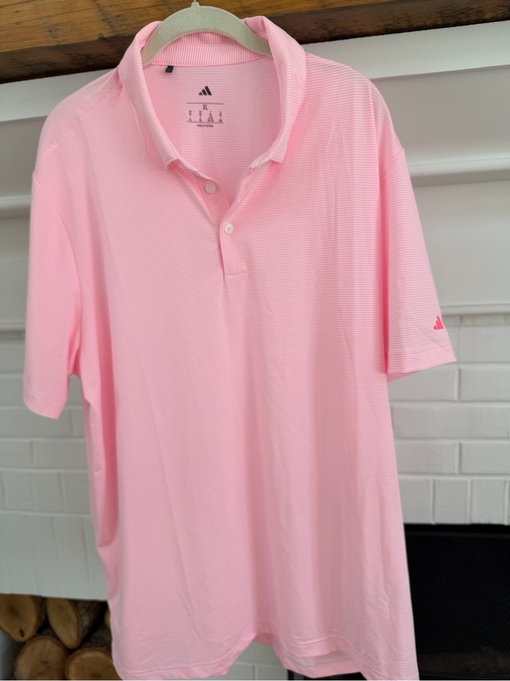 Adidas Men's Pink Performance Polo Shirt